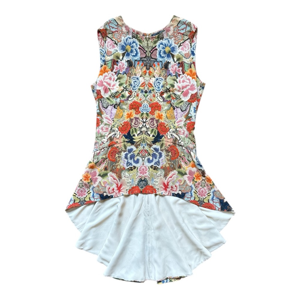 Vintage Alexander McQueen 2004 Floral Kaleidoscope Peplum Top EU38
